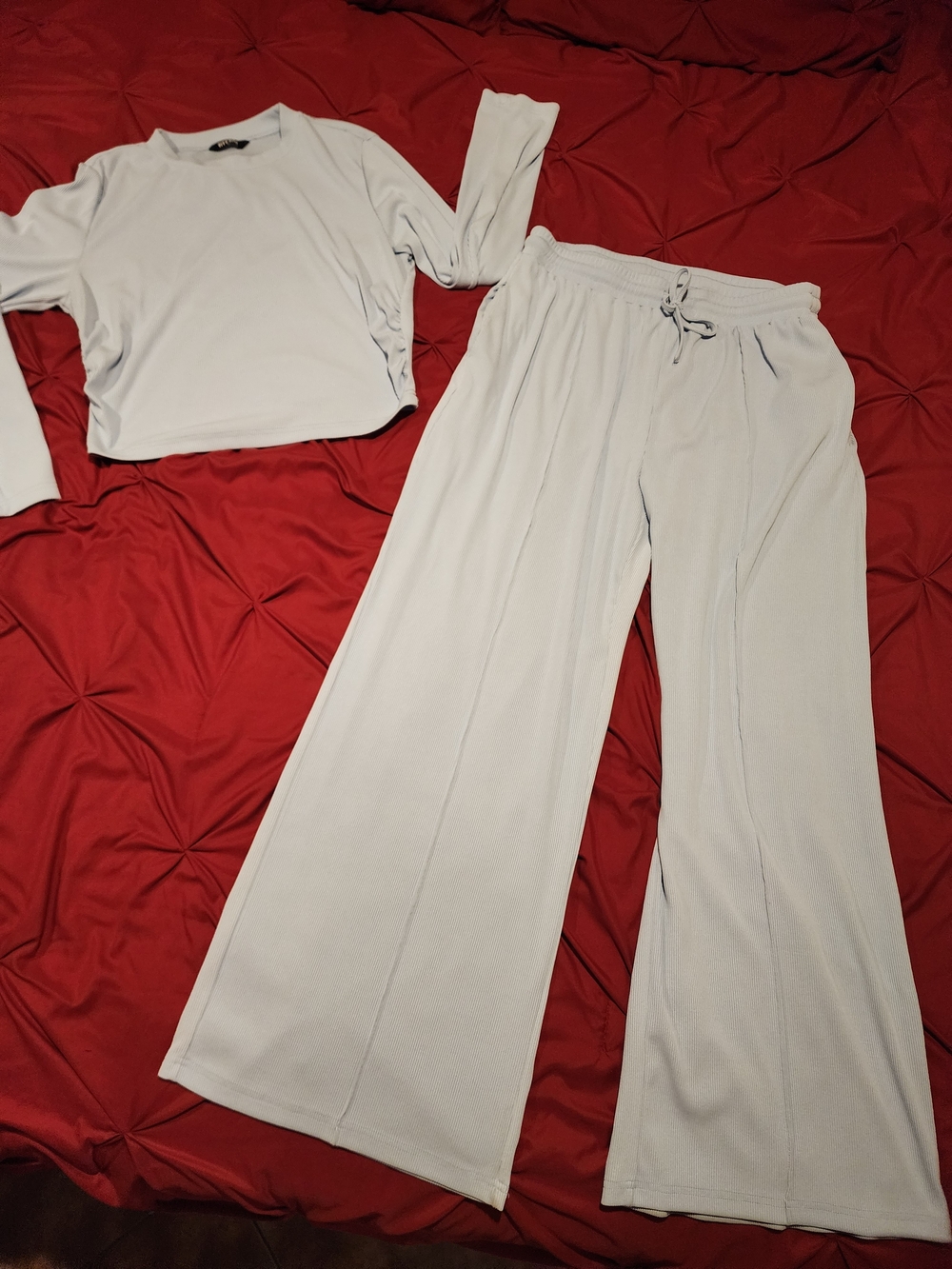 Women's Wide-Leg Lounge Pants in Light Gray